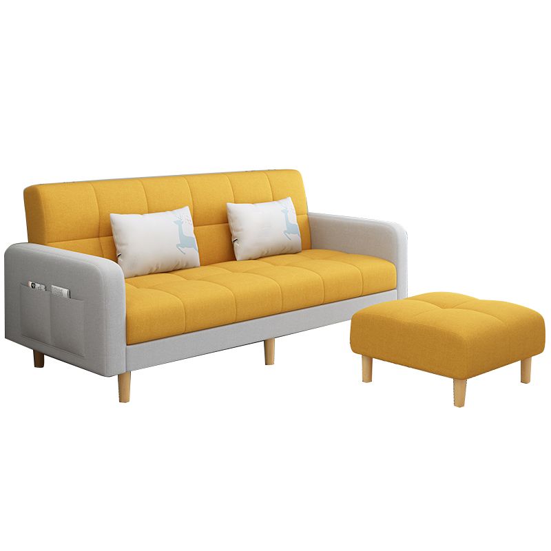 Fabric Square Arm Sectional Sofa 31.5"High Modern Tufted Split-Back Sofa with Storage