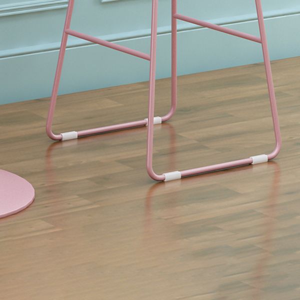 1/3/4/5 Pieces Industrial Pink Bar Table Set Round Bistro Set with White Faux Marble Top