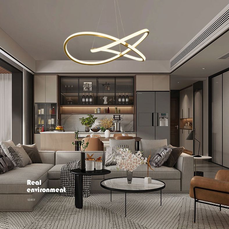 Kronleuchterleuchte Designer Moderner Einfachheit Metall Anhänger Beleuchtung für das Restaurant