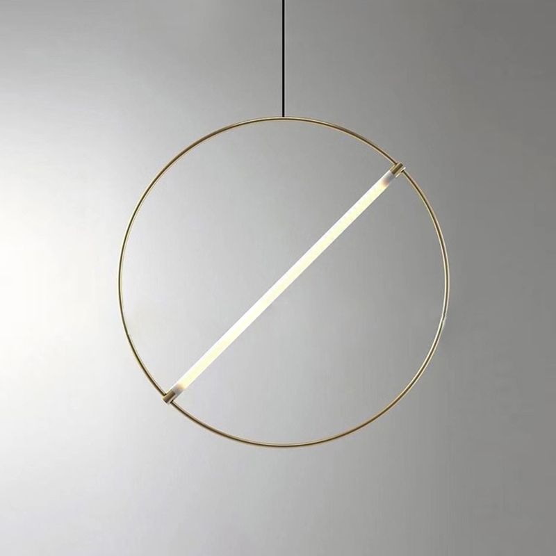 Louleur en forme de boucle de simplicité Éclairage de pendentif en forme de salle à manger en acrylique LED Down Light en or