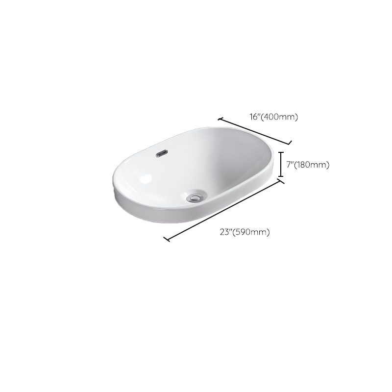 Contemporary Bathroom Sink with Overflow Porcelain Round Vessel Bathroom Sink Only