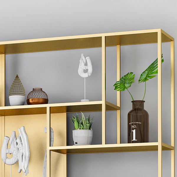 Metal Etagere Bookcase Modern Open Back Bookshelf for Home Office