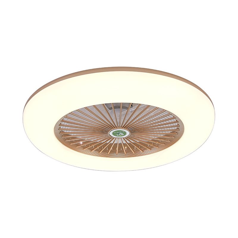 Luz de ventilador de metal de donas Lámpara de luz simple 21.5 "W LED SEMI SEMI SEMPLACIÓN LED EN NEGRO/BLANCO/GRIS CON TOYA ACRYLIC, 5 HOJAS