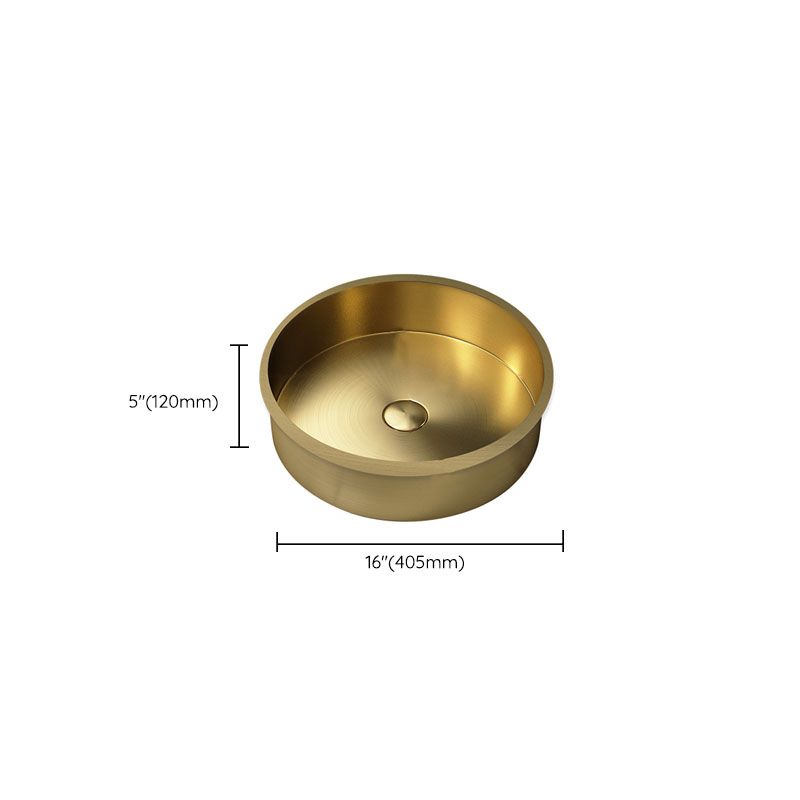 Contemporary Bathroom Sink Metal Rectangular Drop-in Bathroom Sink with Pop-Up Drain
