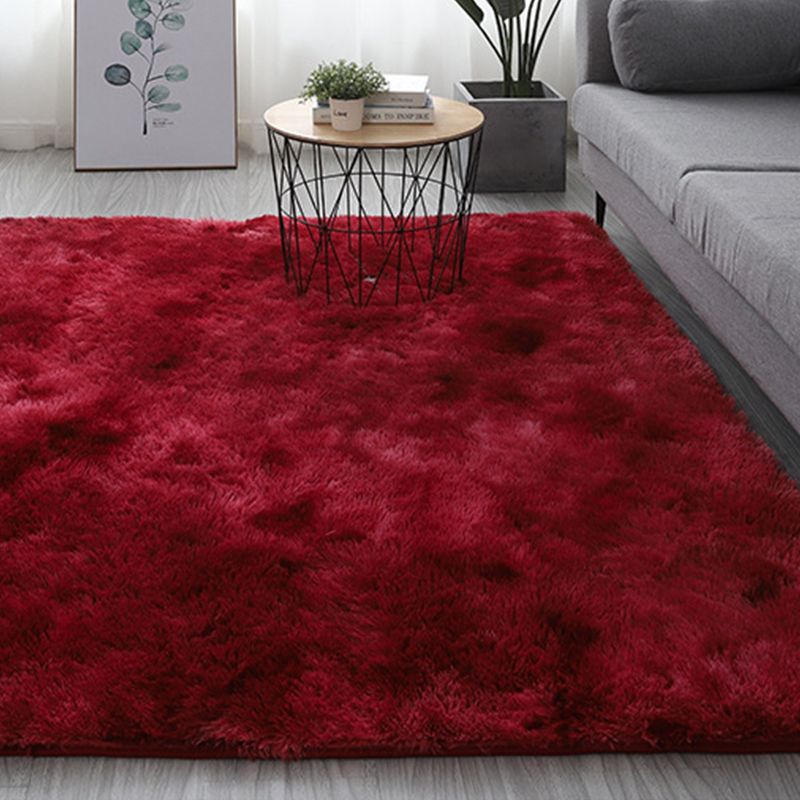 Modern Solid Shag Carpet Polyester Indoor Rug Non-Slip Backing Area Carpet for Living Room