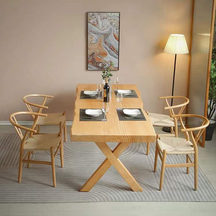 Modern 1/4/5 Pieces Dining Set Rectangle Pine Wood Dining Table for Dining Room Kitchen