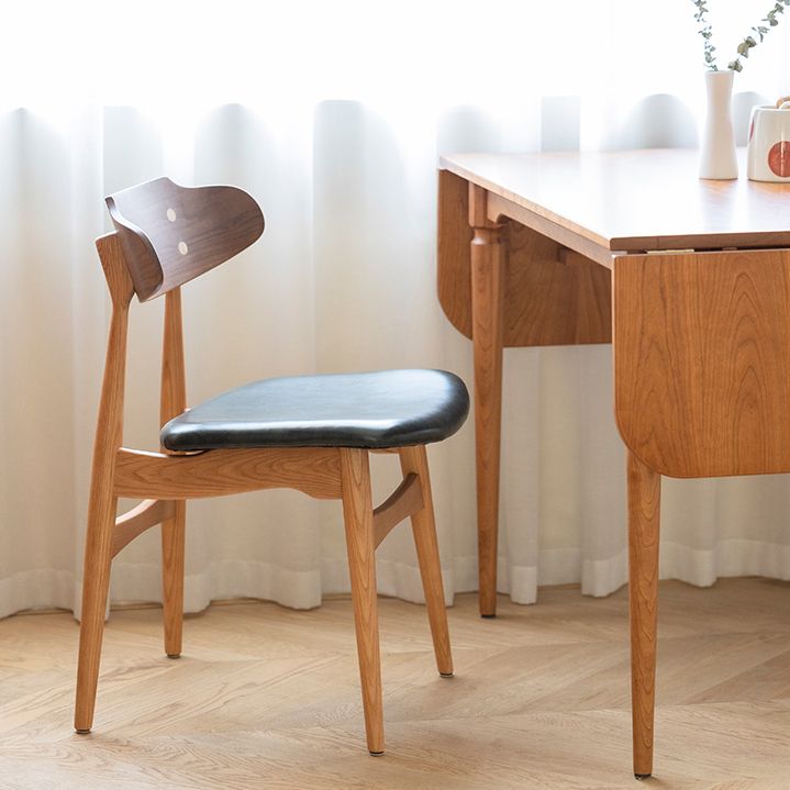 Contemporary Style Side Chair Wood Open Back Dining Room Chair for Home