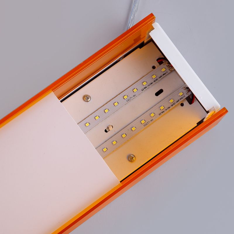 Lampada da incasso rettangolare arancione/viola Plafoniera da incasso a led moderna in metallo per sala da pranzo