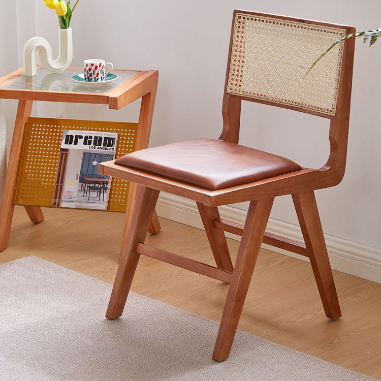 Traditional Upholstered Side Chair Rubberwood Solid Wood Side Chair