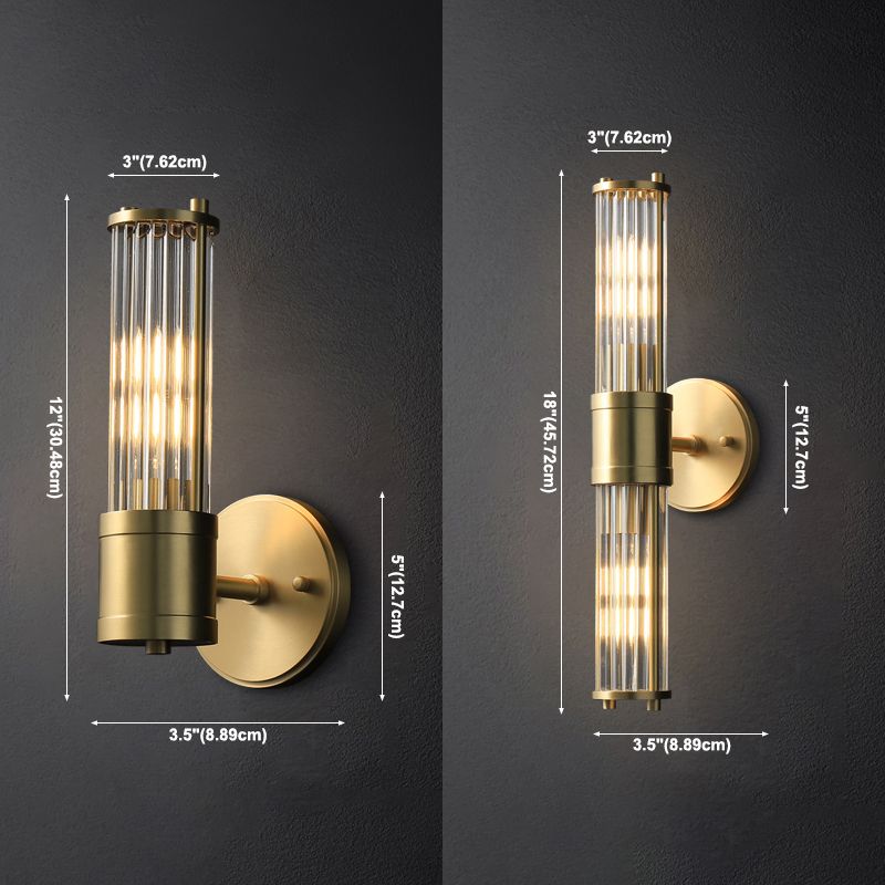 Glass Cylinder Wall Sconces Modern Style Multi Lights Wall Mounted Lamps