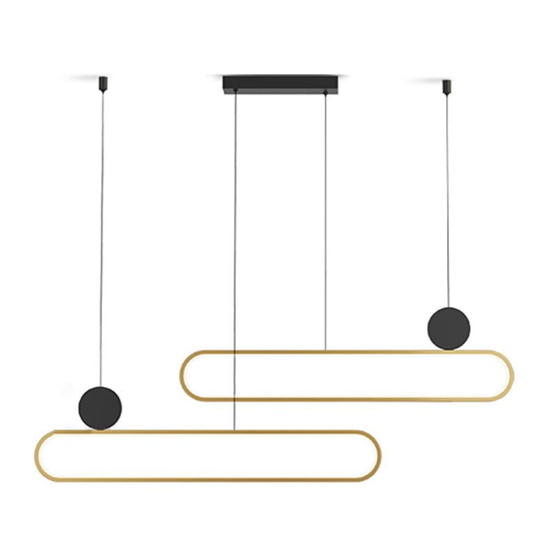 Contemporary Style Linear Shape Island Lights Metal Island Pendant Lights in Gold