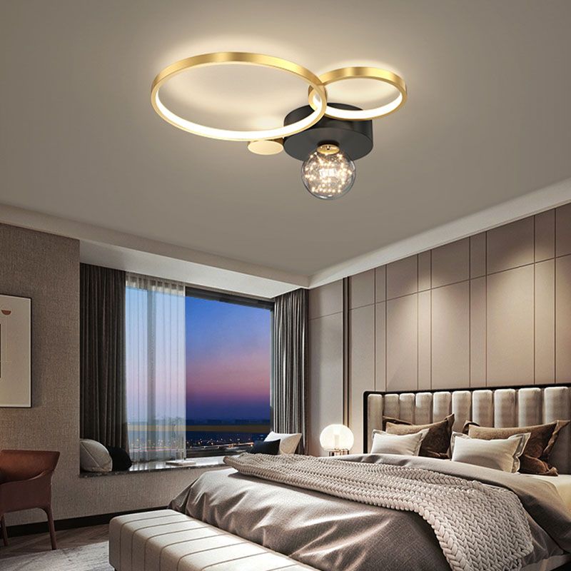 Ronde schaduw multi-lights inbouw moderne inbouw plafondverlichtingsarmatuur in goud