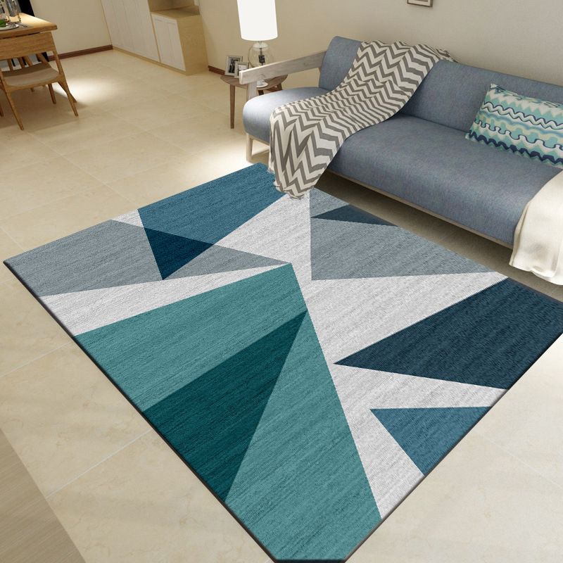 Modern Geometric Indoor Rug Patchwork Simplicity Area Rug Polyester Anti-Slip Carpet for Living Room
