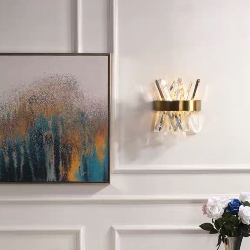 Unique Shape Wall Light Sconces Crystal 1 Light Wall Lighting Fixtures for Dining Room