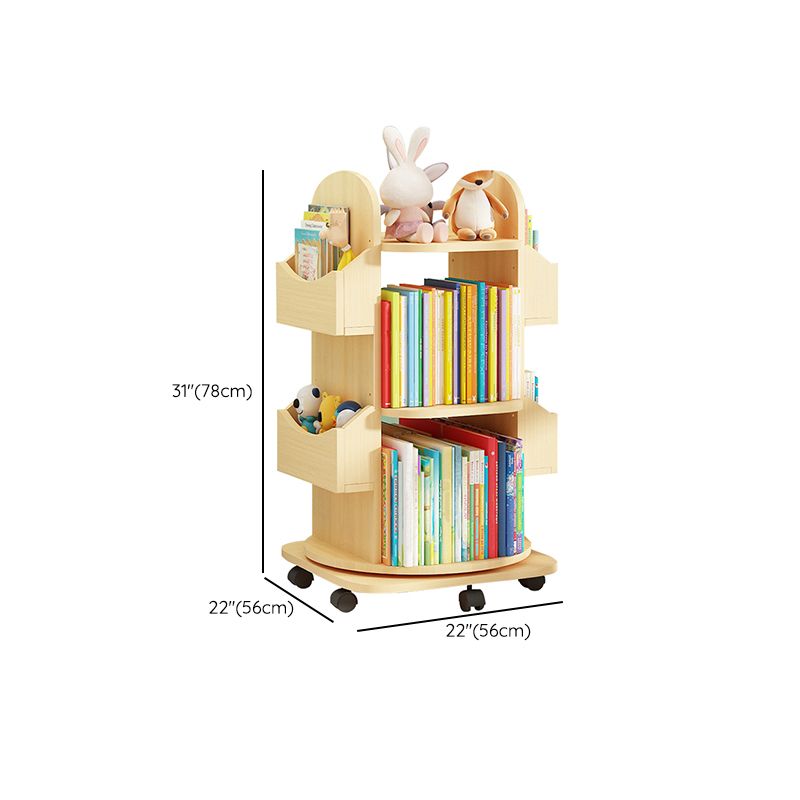 Standard Wooden Bookcase Contemporary Closed Back Bookshelf with Shelves