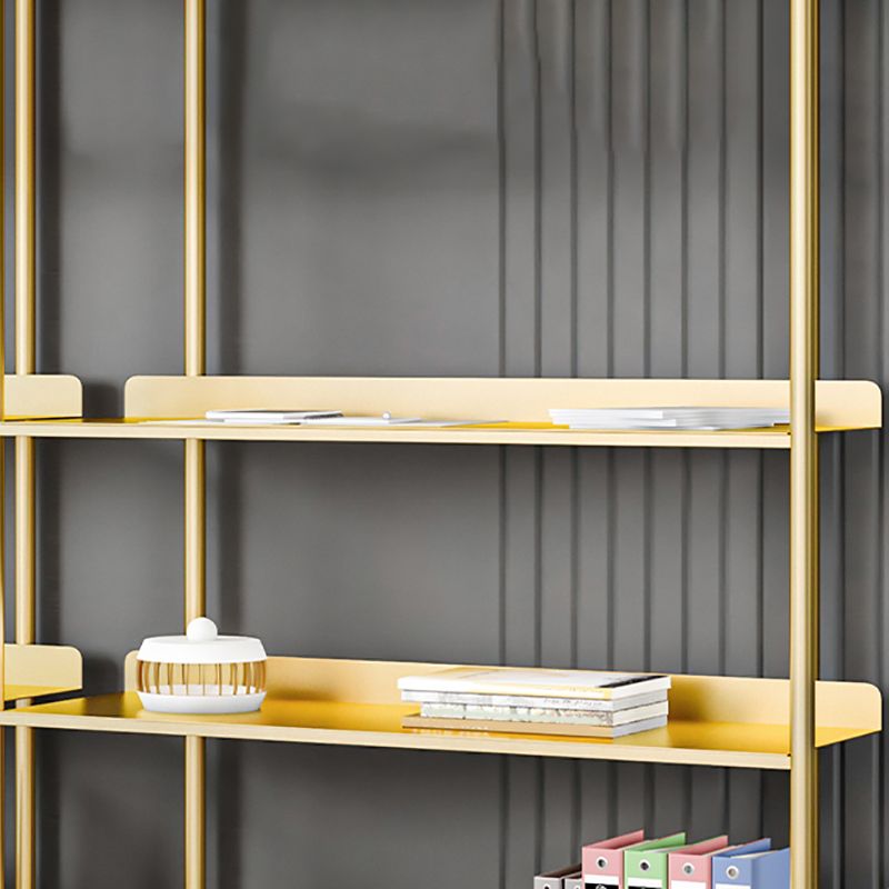 12.6" W Glam Shelf Bookcase Antique Finish Etagere Metal Bookshelf