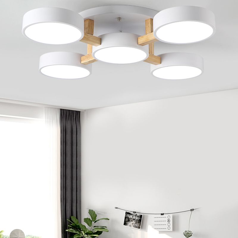 Plafonniers encastrés à LED multi-têtes, luminaire de plafond contemporain