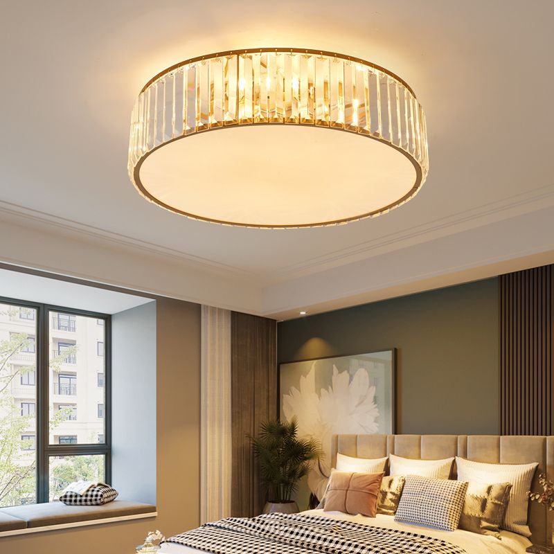 Kristal gearceerde spoelmontage verlichting eenvoud slaapkamer plafondverlichting in goud