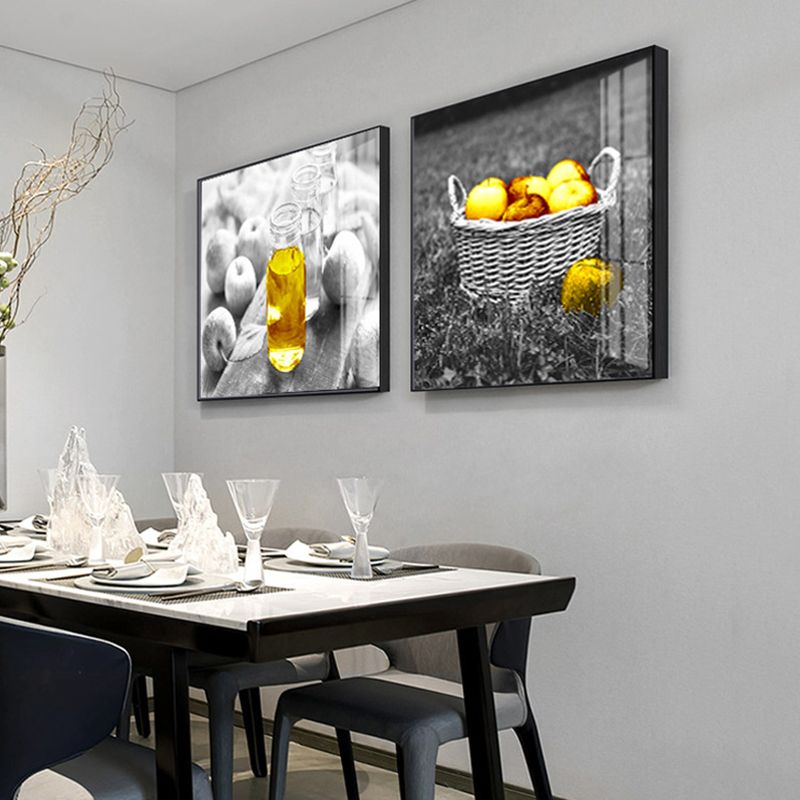 Contemporary Style Wall Art Pastel Color Foods Painting, Multiple Sizes Available