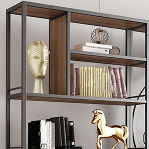 Geometric Shelf Bookshelf Metal and Wooden Bookcase for Home Office