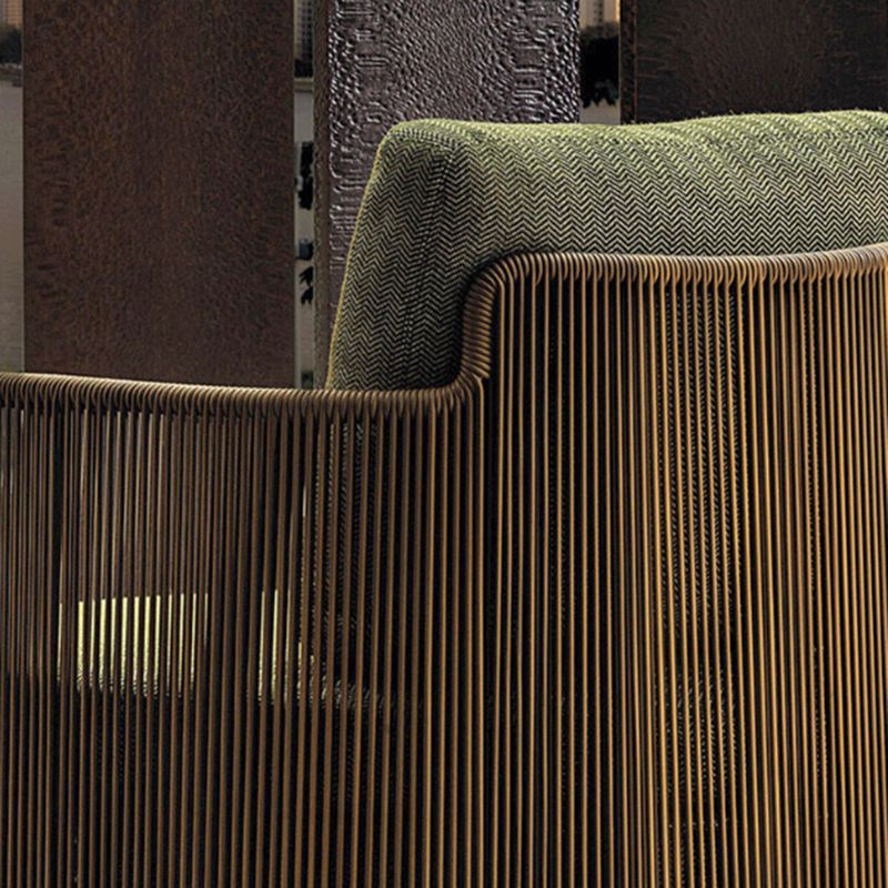 No Distressing Upholstered Patio Arm Chair Tropical Brown Dining Chairs