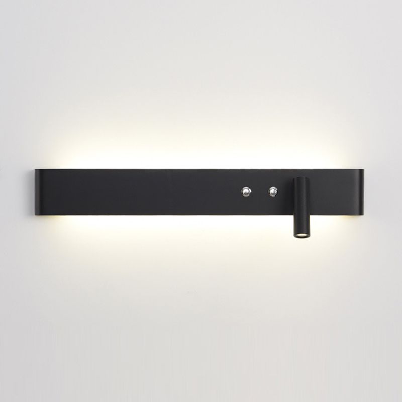 Modern Single White/Black Wall Mounted Sconce Metallic LED Wall Light
