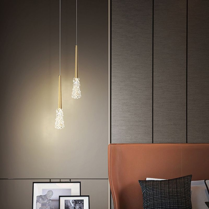 Modern Hanging Lamp Household Pendant Light Fixture with Crystal Shade for Drawing Room