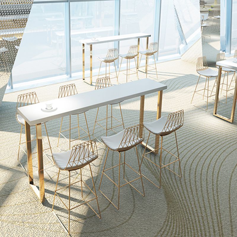 Modern Solid Wood Bar Table Rectangle Dining Table for Living Room