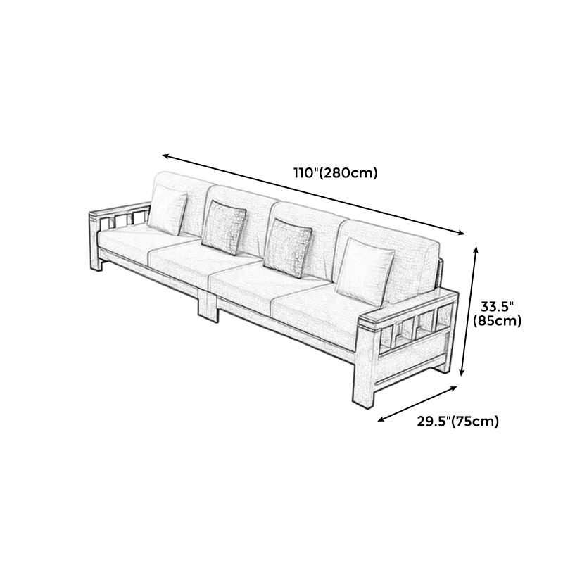 Craftsman Recessed Arm Sofa with Pillows 33.46" for Living Room