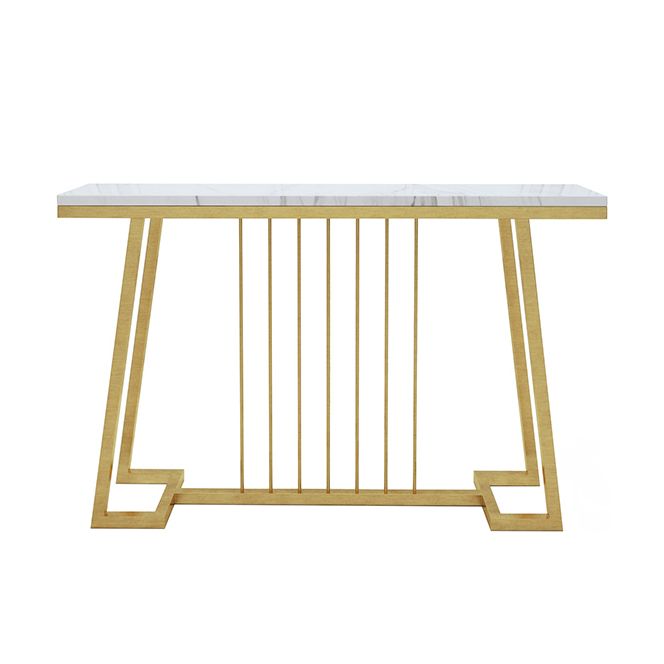 Contemporary Console Accent Table Rectangle Console Sofa Table in Marble