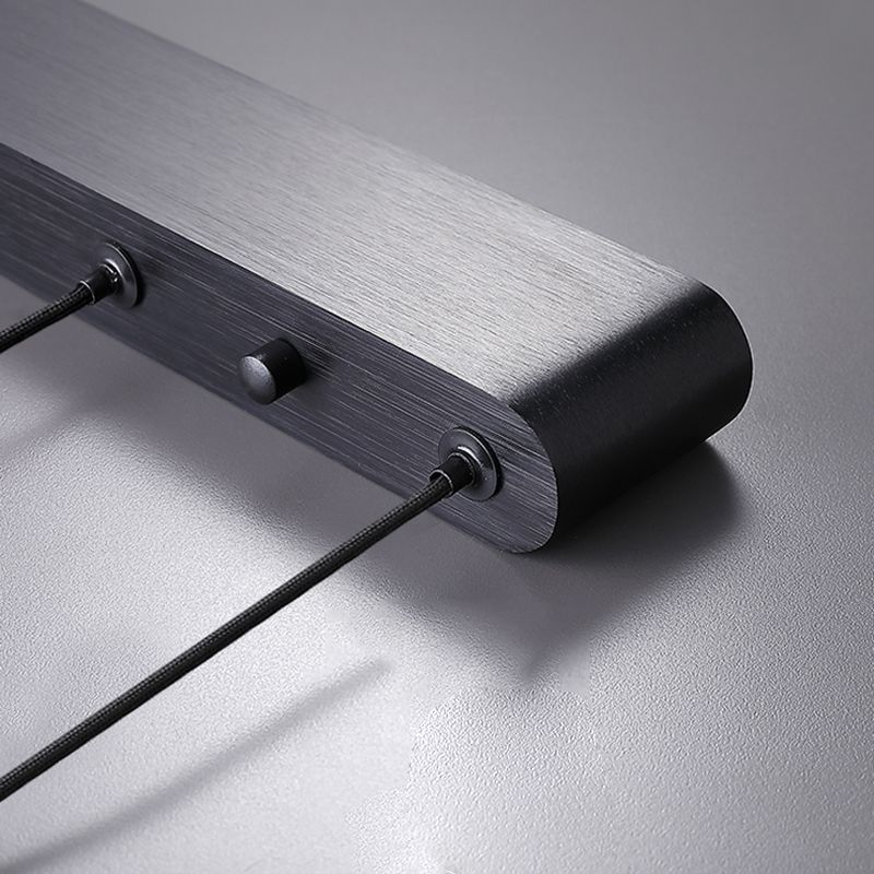 Geometry Shape Hanging Lamp Fixture Modern Style Pendant Lamp in Black for Living Room