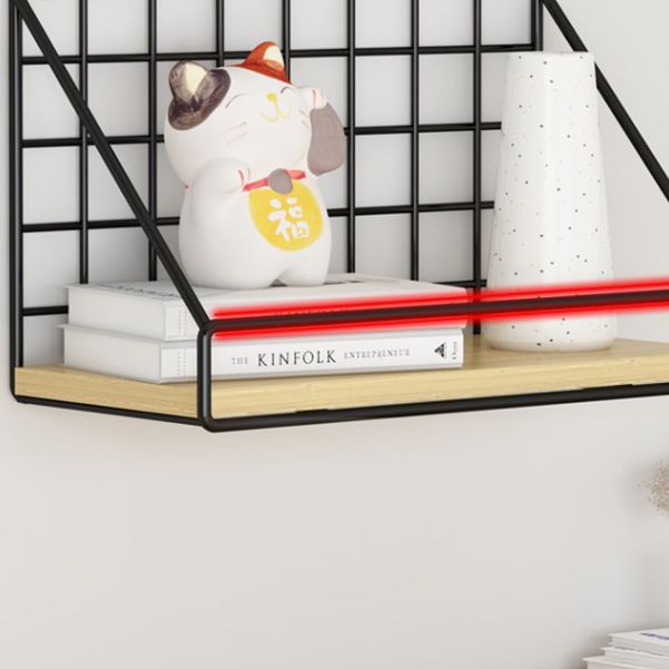 Home Floating Bookcase Modern Metal Bookshelf With Rectangular Shelves