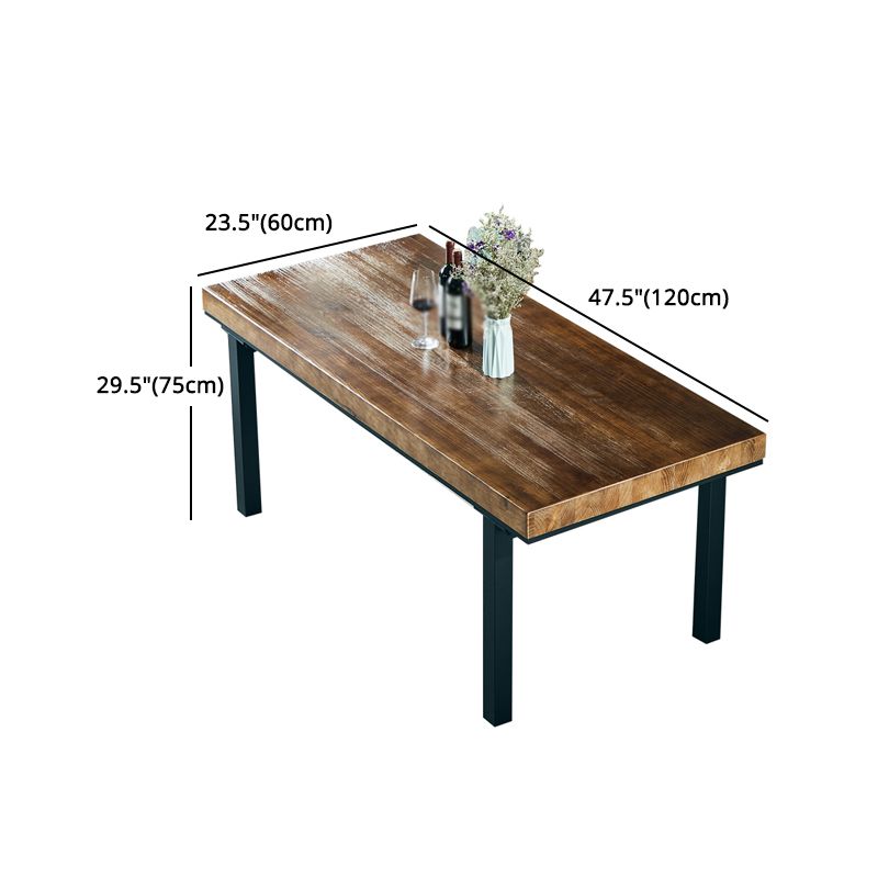 Industrial 1/2/5/7 Pièces Ensemble de restauration Table à manger en bois massif avec chaises en cuir