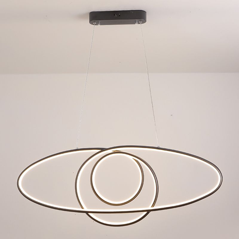 Linear Shape Island Pendant Contemporary Style Metal 1 Light Island Lighting Fixture