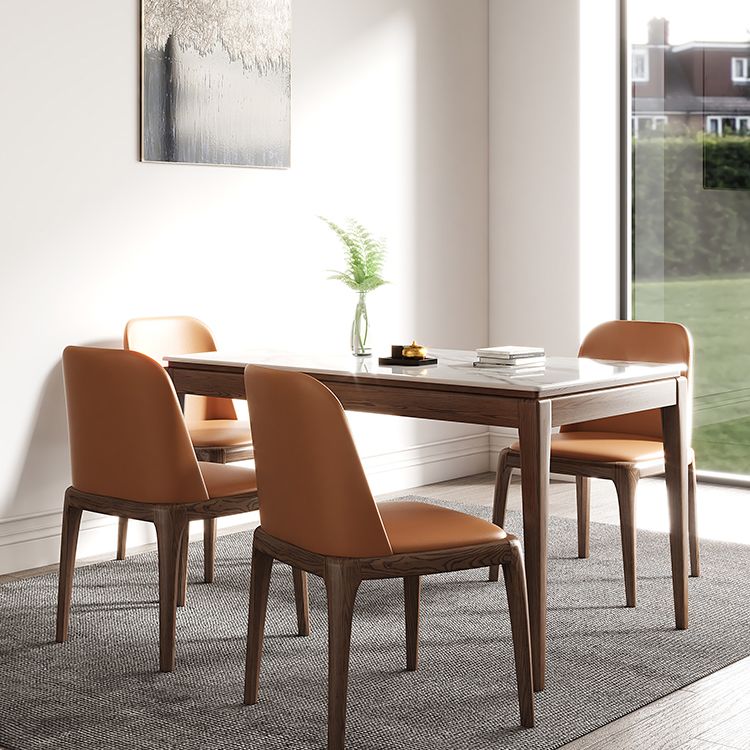 Rechthoek gesinterde steen witte eettafel Vintage 4 poten tafel voor eetkamer