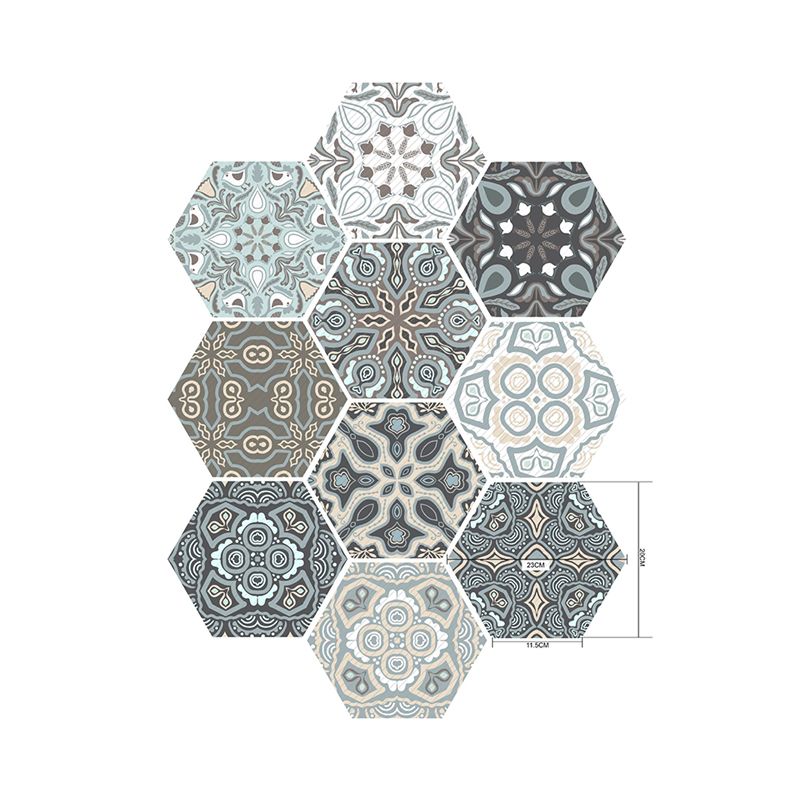 Bohemia Abstract Patterned Wallpapers 10 Pieces Grey Kitchen Removable Wall Decor, 5-sq ft