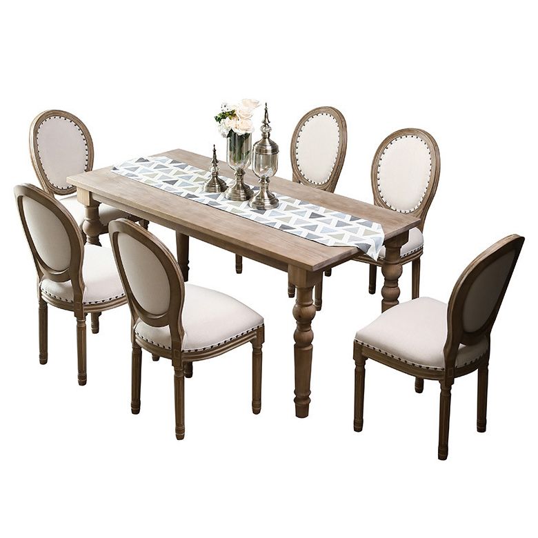 Cottage Style Solid Wood Dining Set with Traditional Height Table and 4 Legs Base