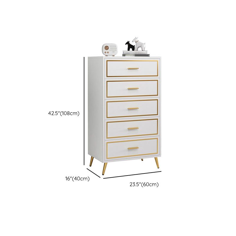 Glam Lingerie Chest Wood Vertical Storage Chest with Drawers for Bedroom