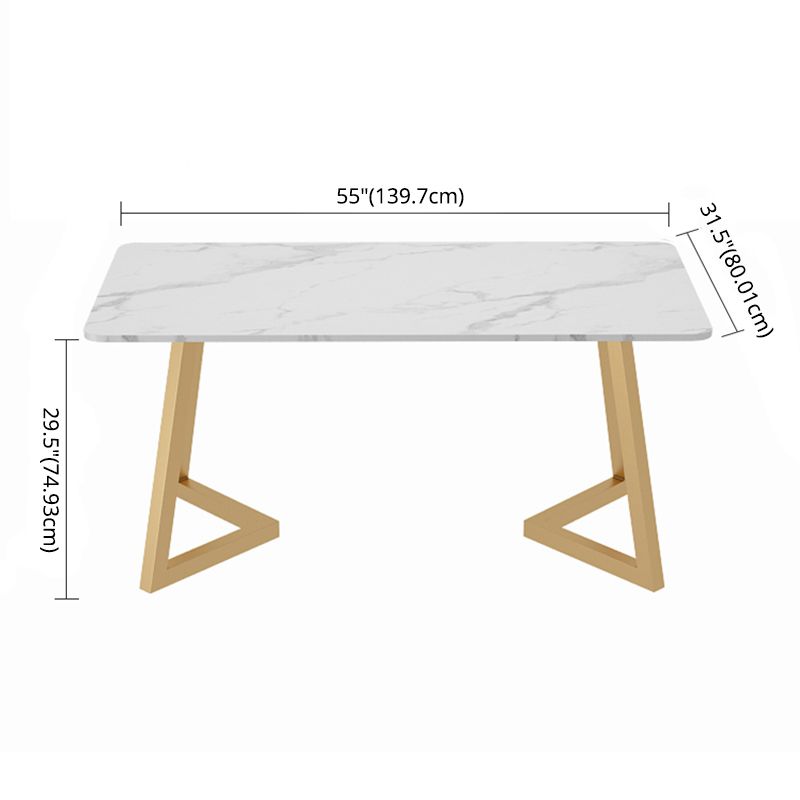 Modern Rectangle Shape White Dining Set Standard Sintered Stone Top Dining Set for Kitchen