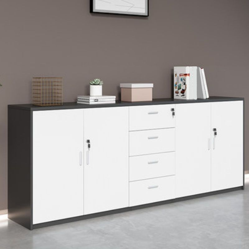 Lateral File Cabinet Wood Color Block Locking File Cabinet with Drawers