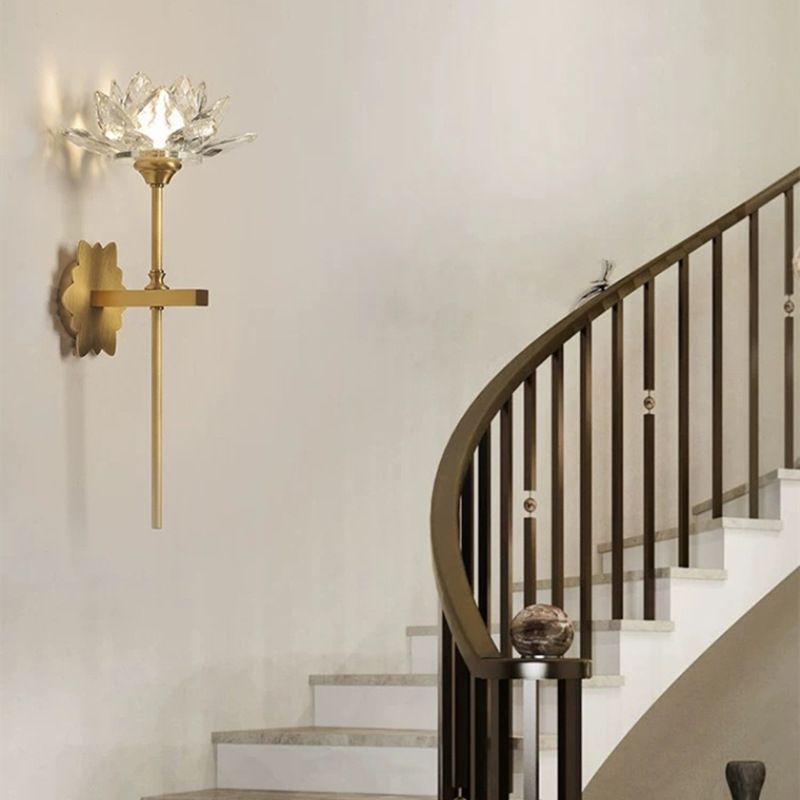 Metal Flower Wall Lighting Modern Style 1 Light Wall Lighting Fixtures