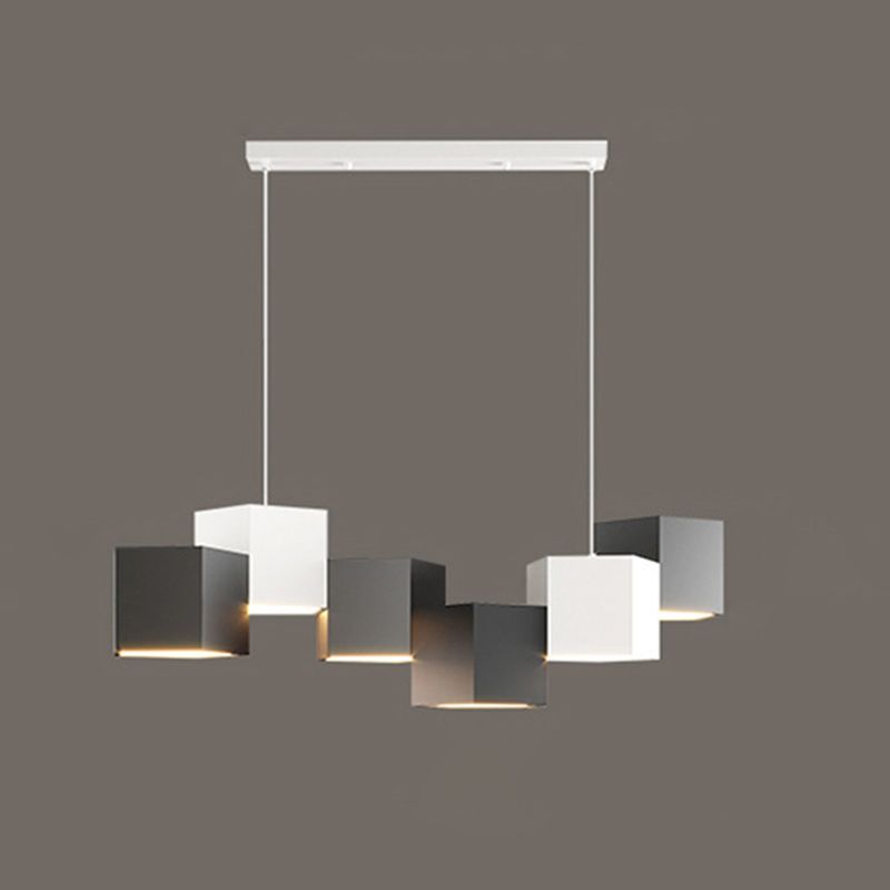 Lampada dell'isola a led macaron lampada sospesa pentagonale con tonalità in metallo per una cena