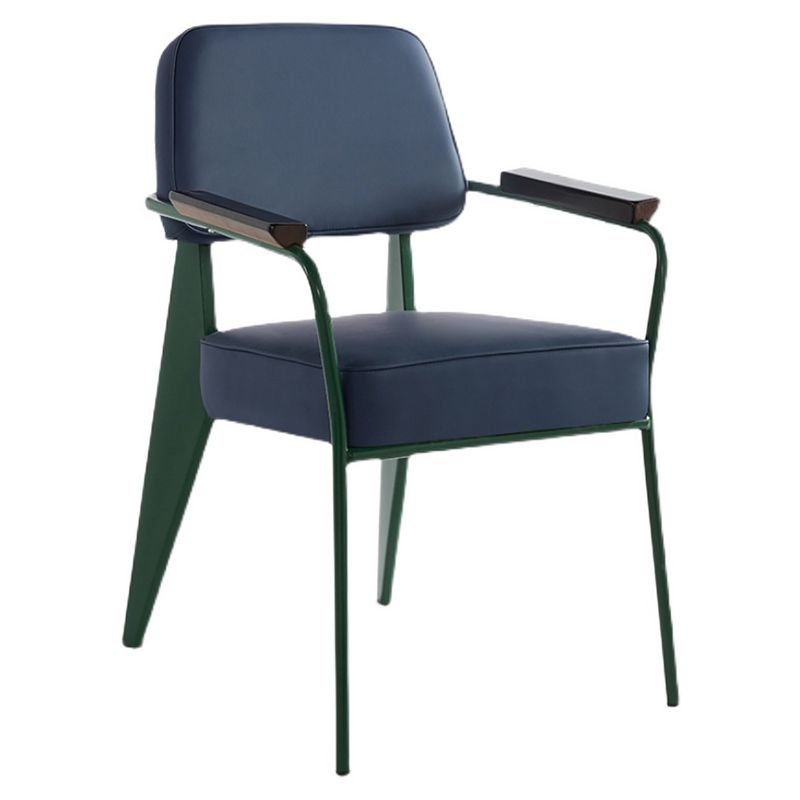 Open arrière Arm à manger chaise industrielle des fauteuils rembourrés avec des jambes en métal