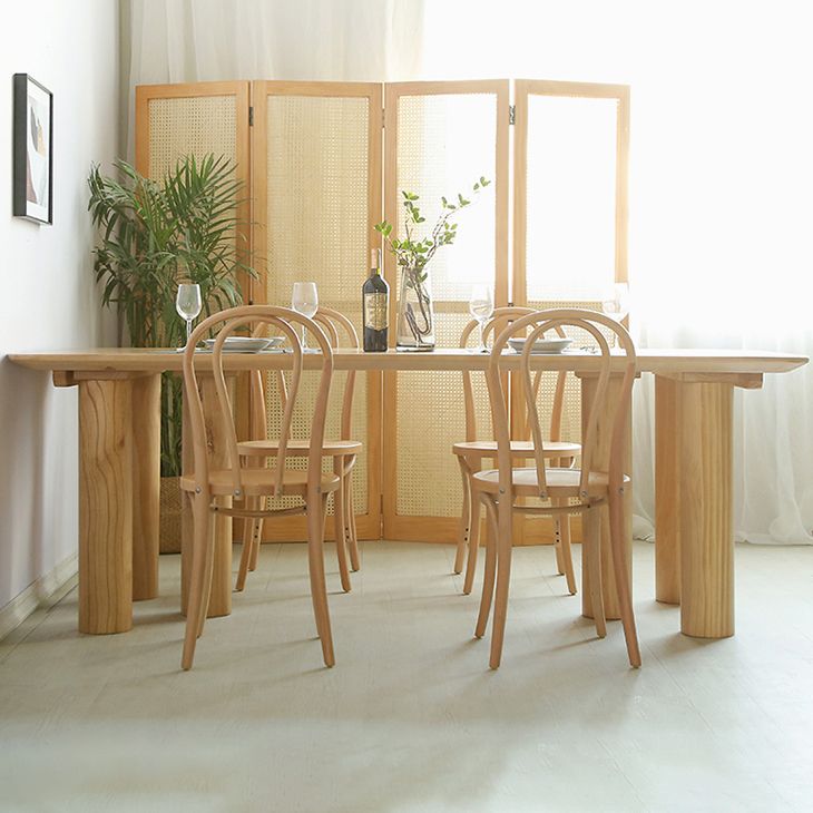 Contemporary Wooden Dining Room Set Rectangle Formal Dining Table Furniture