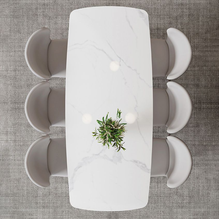 Glam Dining Table Sintered Stone Table with Metal Legs for Home Use