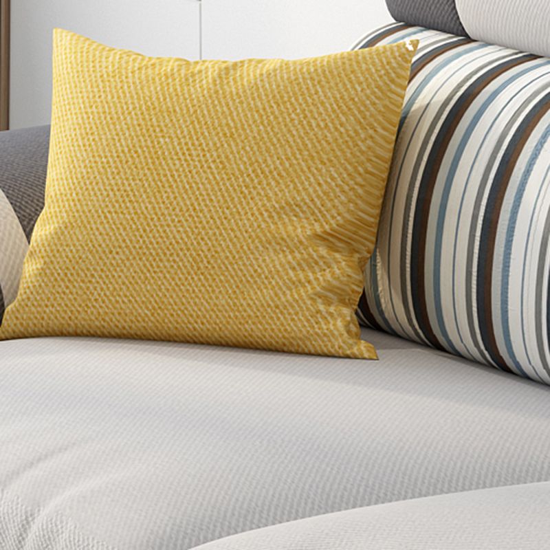 Cushion Back Contemporary Chaise Cotton 4-Seater Modular Sofa