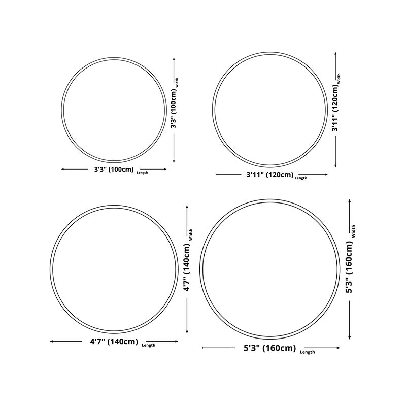 Circular Shape Villus Solid Color Rug Stain Resistant Loom Rug for Bedroom