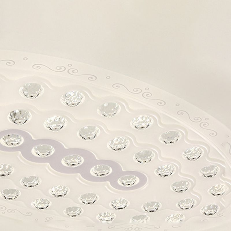 Lámpara de techo empotrada geométrica para sala de estar, lámpara empotrada simple LED de cristal en blanco