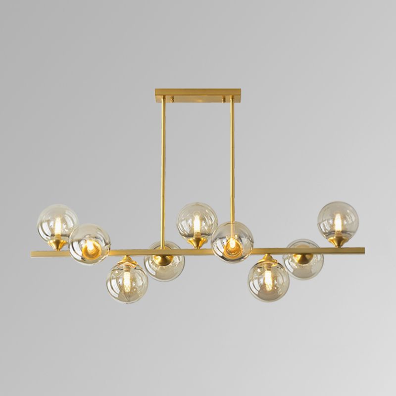 Moderne Stil Kugelform Island Lichter Glass Island Anhänger in Gold