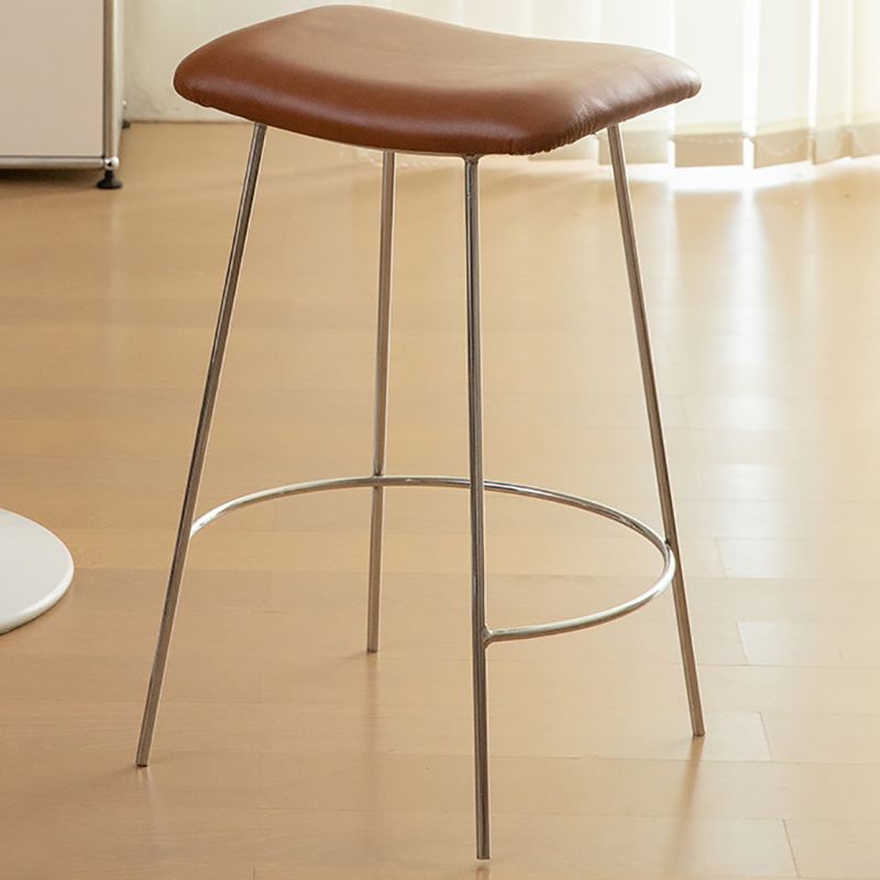 Nordic Style Leather Upholstered Barstool 4 Feet 27-inch Bar Stool for Dinning Room